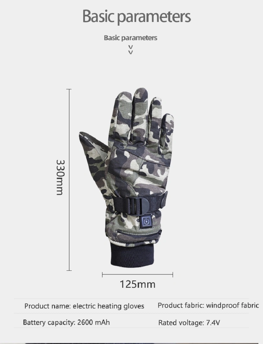 Winter Waterproof Ski Motorcycle Battery Rechargeable Man USB Electric Heated Gloves