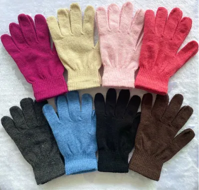 Базовые теплые зимние волшебные вязаные рабочие перчатки, дешевая низкая цена с сенсорным экраном, рабочие